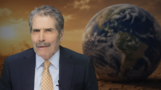 John Stossel is seen next to the globe | Stossel TV