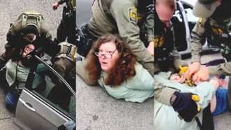 Debbie Brockman getting arrested | Photo: X/Bluesky