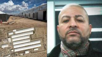 An immigrant detention camp on the left, Geraldo Lunas Campos on the right | U.S. Government Accountability Office/U.S. Immigration and Customs Enforcement