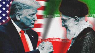 President Trump and the Ayatollah, with U.S. and Iran flags in the background | Midjourney/Karenr/Dreamstime