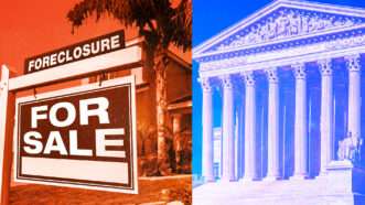 A home in foreclosure is pictured next to the Supreme Court | Adani Samat/Envato