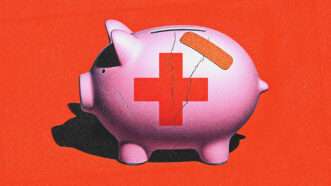 A piggy bank with a red cross on it | Illustration: Midjourney