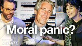 Michael Tracey on the left, Marcella Szablewicz on the right, and Jeffrey Epstein and redacted files in the center | Graphic by Adani Samat