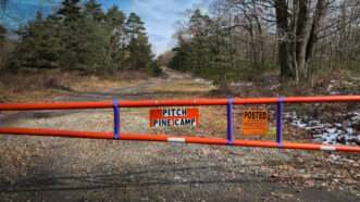 An entrance to the Pitch Pine Hunting Club's land in Clearfield County, Pennsylvania | Institute for Justice