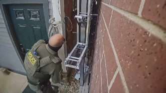 Surveillance camera shows a Border Patrol agent outside a home | Institute for Justice