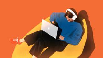 Person on couch working on a laptop | Adani Samat/Midjourney