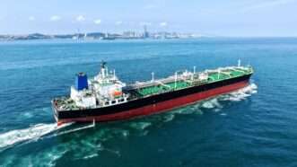 An oil tanker in China's Jiaozhou Bay |  Imagine China/Newscom