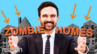 Zohran Mamdani in front of Zombie apartments | Illustration: Lex Villena