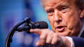 Donald Trump pointing at a journalist to take a question | Marek Ladzinski/ZUMA Press Wire