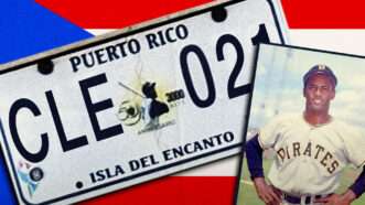 Roberto Clemente Puerto Rico license plate | Photo: Wikimedia Commons. Illustration: Fatima Ruiz.