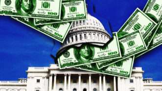 U.S. dollars around the U.S. Capitol | Photo: Mekcar/Jiawangkun/Dreamstime. Illustration: Fatima Ruiz.