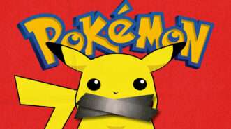 An illustration of Pikachu with tape over his mouth | Illustration: Giovanni Angello/Aksitaykut/Dreamstime/Midjourney.
