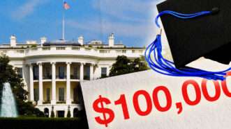 The White House is seen behind a $100,000 price tag | Photo: Ewa Walicka/Konstanttin/Indy2320/Dreamstime. Illustration: Fatima Ruiz
