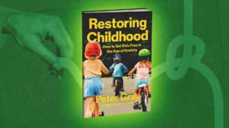 Book cover for 'Restoring Childhood' | Illustration: Restoring Childhood/Peter Gray/Thesis/Midjourney