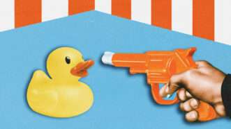 Toy gun pointed at a rubber duck | Illustration: Jiri Hera/Atman/Dreamstime/Midjourney