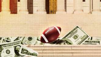 A football on the steps of the Supreme Court | Illustration: Sean Pavone/Les Cunliffe/Mtsaride/Dreamstime/Fatima Ruiz.