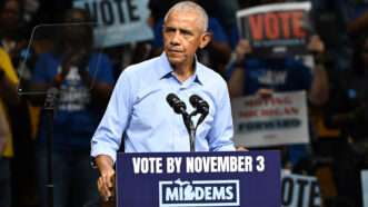 Barack Obama giving a speech supporting the Democrats in the 2026 midterm elections | Kyle Mazza/ZUMAPRESS/Newscom
