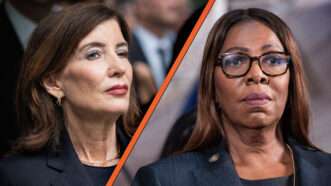 Kathy Hochul and Letitia James | Lev Radin/ZUMAPRESS/Newscom