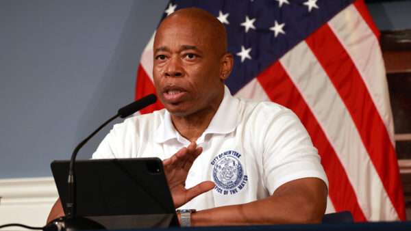 NYC mayor Eric Adams speaks at press conference on migrant crisis | Luiz C. Ribeiro/TNS/Newscom
