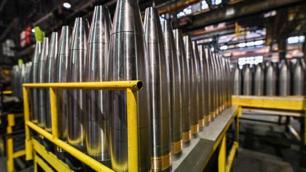 Unfinished 155mm shells at the Scranton Army Ammunition Plant. | Aimee Dilger / SOPA Images/Sipa USA/Newscom