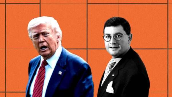 Donald Trump and Leonard Leo | Illustration: Eddie Marshall | Scott J. Ferrell | Congressional Quarterly | Andrew Leyden | ZUMAPRESS | Newscom | ChatGPT