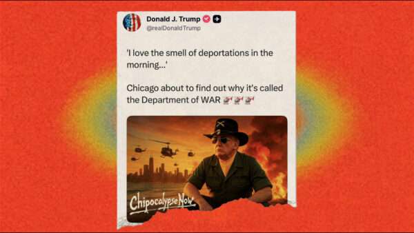 Donald Trump Apocalypse Now meme | Illustration: Eddie Marshall | Truth Social | Midjourney