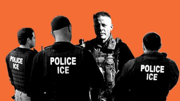 Gregory Bovino and ICE agents | Illustration: Eddie Marshall | Defense Visual Information Distribution Service | Nima Taradji | Polaris | Newscom