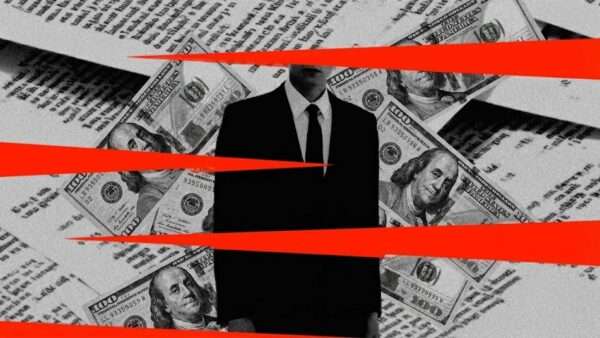 A man stands in front of cash and paperwork | Illustration: Eddie Marshall | Midjourney | Nano Banana