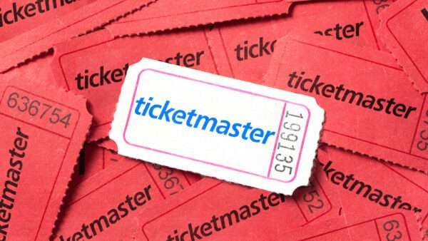 Illustration of a paper ticket with the Ticketmaster logo on it | Photo: Envato