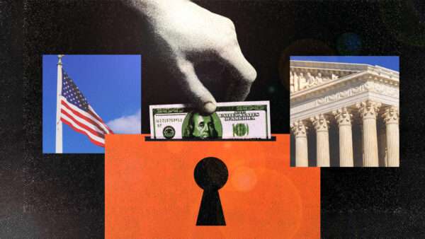 Donor privacy, supreme court case | Illustration: Adani Samat/Midjourney Photo: Volodymyr Tverdokhlib/Dreamstime