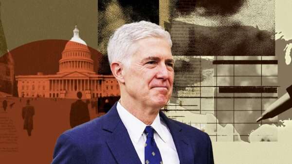 Gorsuch | Illustration: Lex Villena; Francis Chung - via CNP/Polaris/Newscom, Midjourney