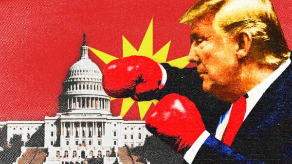 President Donald Trump wearing boxing gloves next to the U.S. Capitol | Midjourney/Ahasoft/Dreamstime