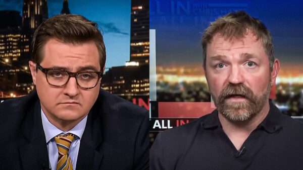 Chris Hayes, on the left, and Graham Platner, on the right | MS NOW/Youtube