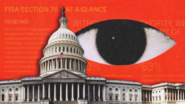 An eye overlooks the U.S. Capitol. | Illustration: Midjourney/Foreign Intelligence Surveillance Act/intel.gov/Capitol Building/Paul Hakimata/Dreamstime