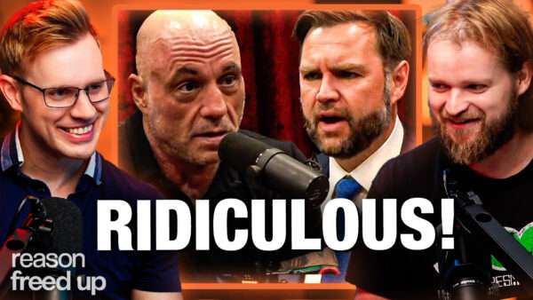 Robby Soave and Christian Britschgi discuss Joe Rogan and Vance | Illustration: Adani Samat