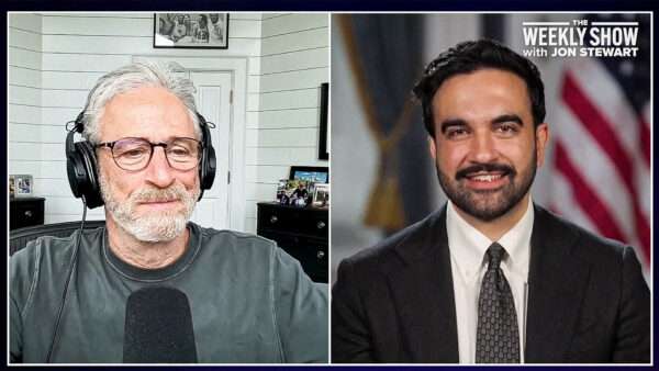 Zohran Mamdani and Jon Stewart | WeeklyShowPodcast/YouTube
