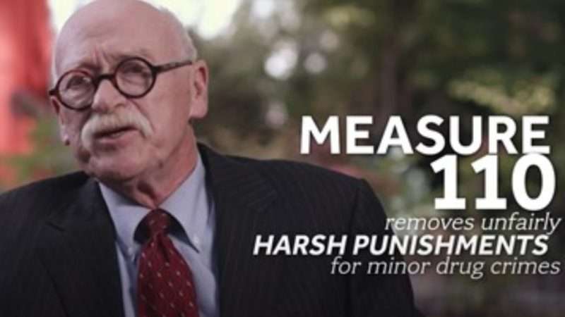 An still from an ad encouraging Oregon voters to vote yes on Measure 110