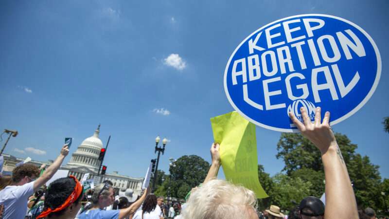 Abortion-rights supporters demonstrate outside the U.S. Supreme Court on June 30, 2022.