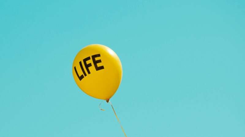 Pro-life balloon drifting