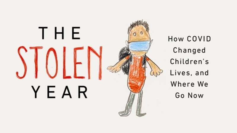 Graphic using the cover art for The Stolen Year, with a drawing of a child wearing a mask. | PublicAffairs