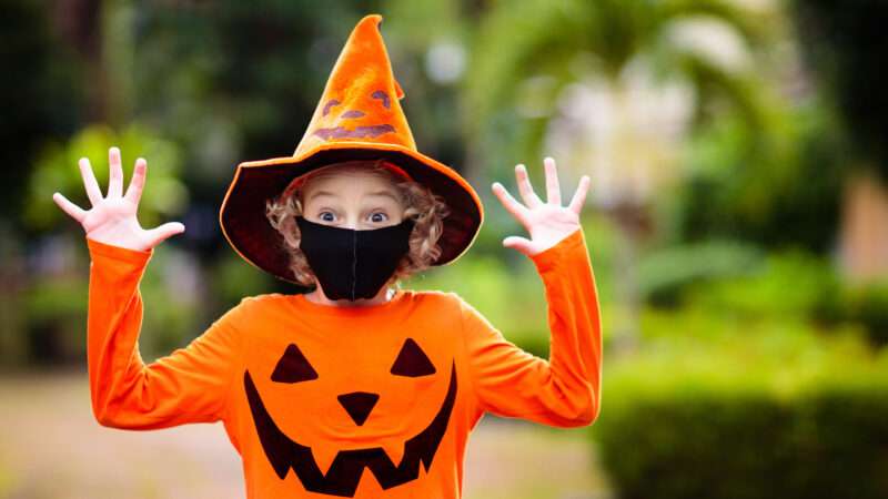 Kid in Halloween costume and mask | ID 197939514 © Famveldman | Dreamstime.com
