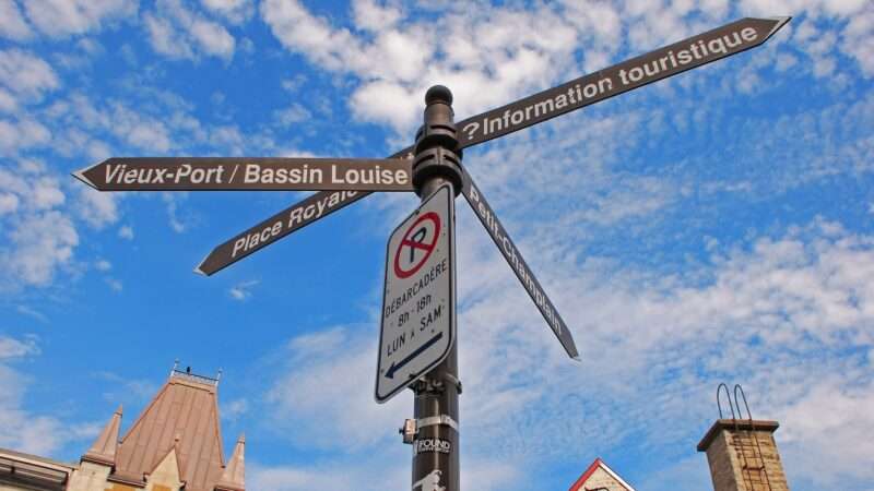 Street signs in Quebec City