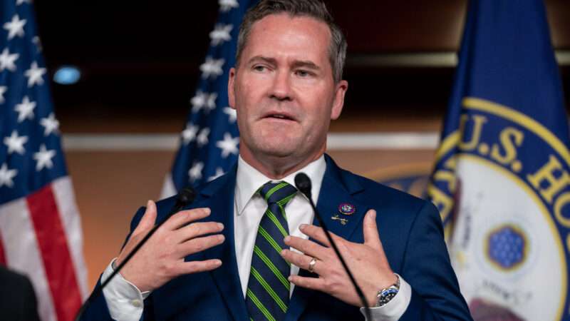 Rep. Mike Waltz (R–Fla.) speaks during a press conference in August 2021 | Ken Cedeno/UPI/Newscom
