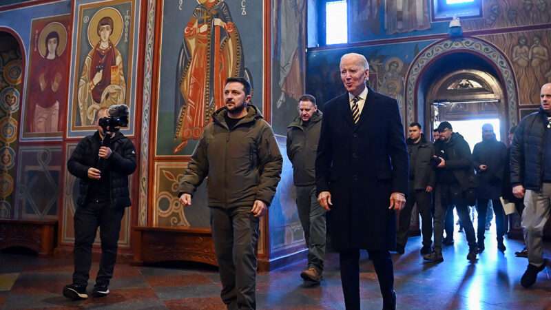 During a press conference with Ukrainian President Volodymyr Zelenskyy, President Biden vowed to support Ukraine's war effort "for as long as it takes." |  Ukrainian Orthodox Church/UPI/Newscom