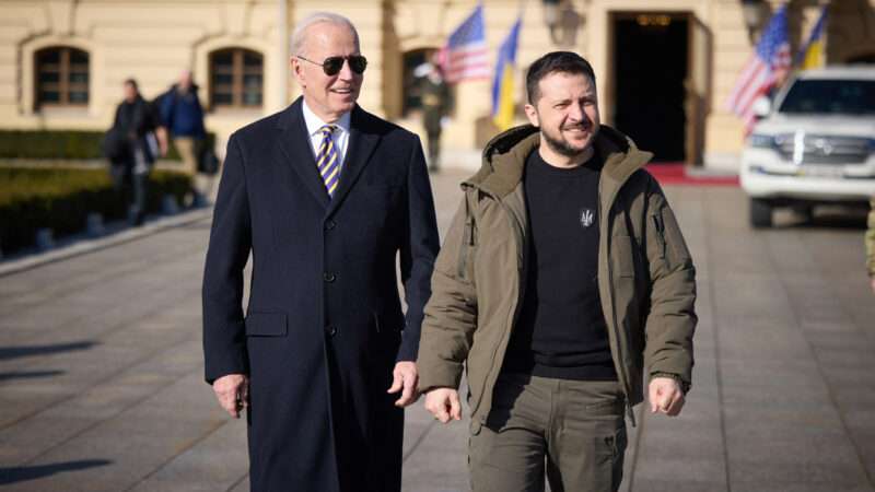 President Joe Biden walks alongside Ukrainian President Volodymyr Zelenskyy in Kyiv