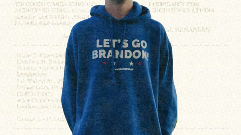 Let's Go Brandon sweatshirt | Illustration: Lex Villena, Foundation for Individual Rights and Expression