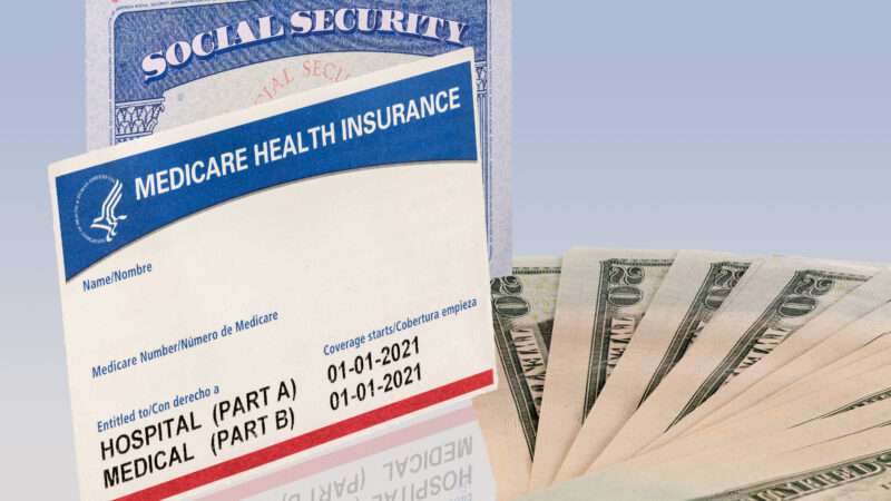 A Social Security card and a Medicare Card and seen next to $20 bills | Photo 179065850 © Steveheap | Dreamstime.com
