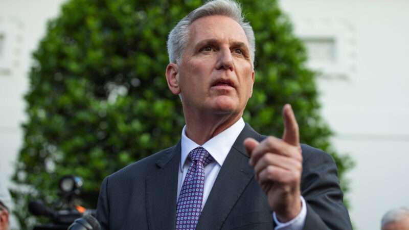 Speaker of the House Kevin McCarthy points finger during press conference | CHINE NOUVELLE/SIPA/Newscom