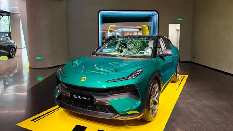 A green electric vehicle seen on display in China | Cfoto/ZUMAPRESS/Newscom
