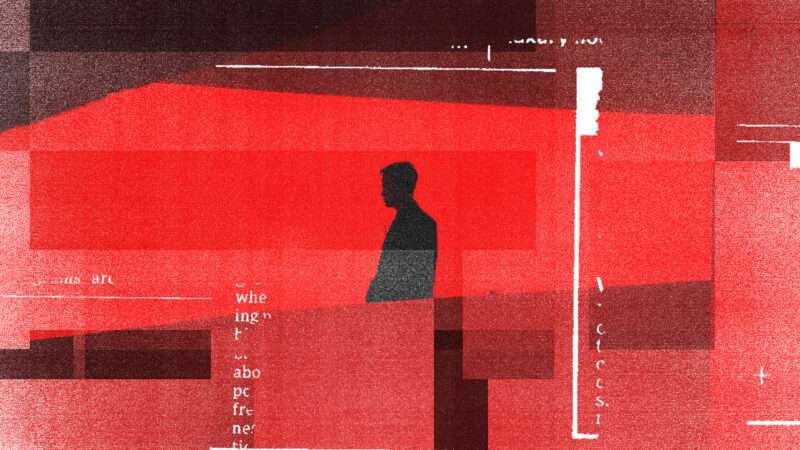 A man stands in front of a red backdrop | Illustration: Lex Villena; João Saplak
